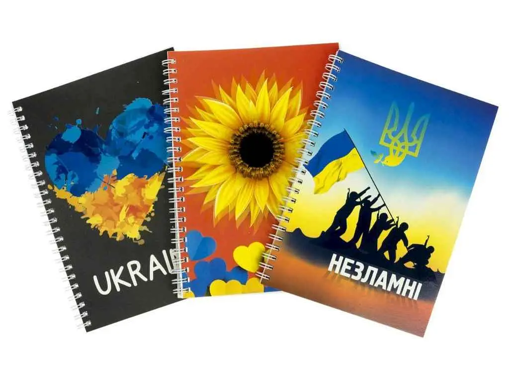 Блокнот ТЕТРАДА "З Україною в серці" на пружині в клітинку А5 40арк 80гр/м2 в асортименті - фото 2