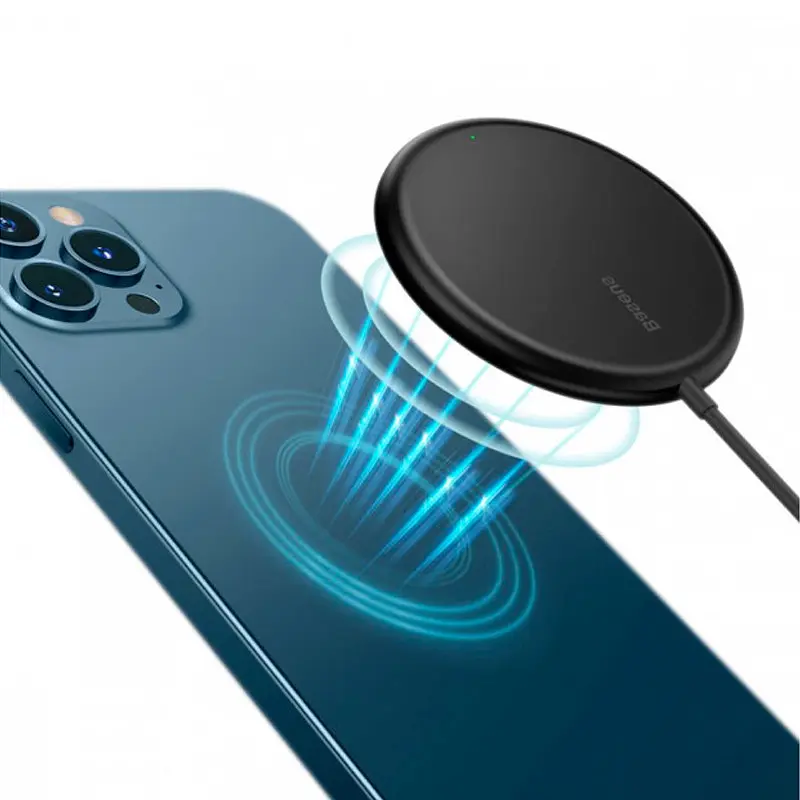 Бездротовий зарядний пристрій Baseus Simple Xiaomini Magnetic with Type-C cable 1.5m 15W WXJK-F01 Black - фото 6