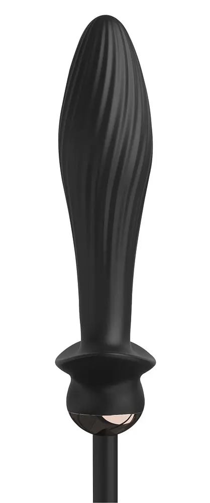 Анальна пробка Pipedream Auto-Throb Inflatable Vibrating Plug 13 см (чорний) - фото 5