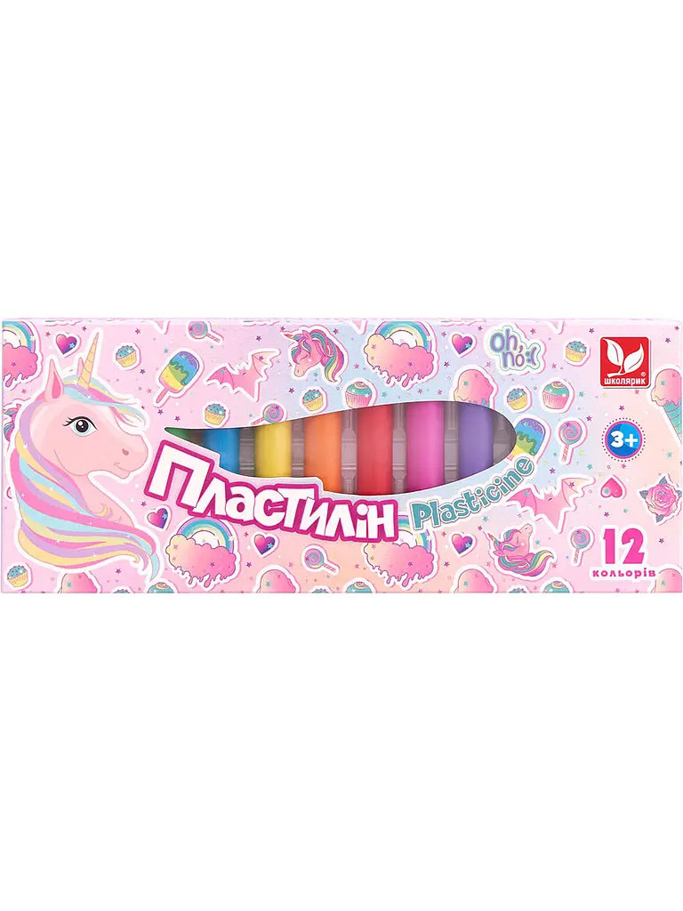 Пластилін 12 кол. 150 г ШКОЛЯРИК Unicorn (303221007-UA)