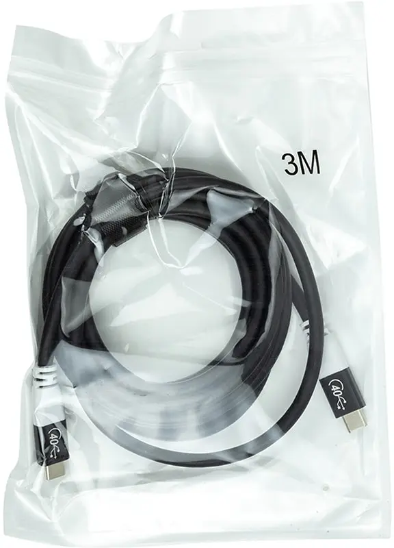 Кабель San Guan USB Type-C - USB Type-C (M/M) PD 100W, 40Gbps, 3 м Black (CA914135) - фото 4