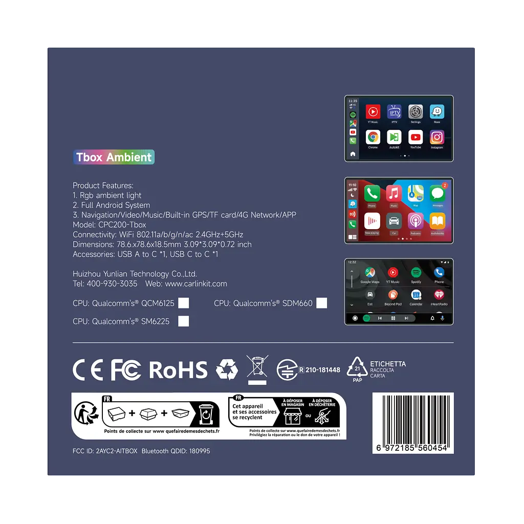 Приставка в авто CarlinKit TBox Ambient 8/128 ГБ Android 13 — YouTube, Netflix, ігри через CarPlay - фото 10
