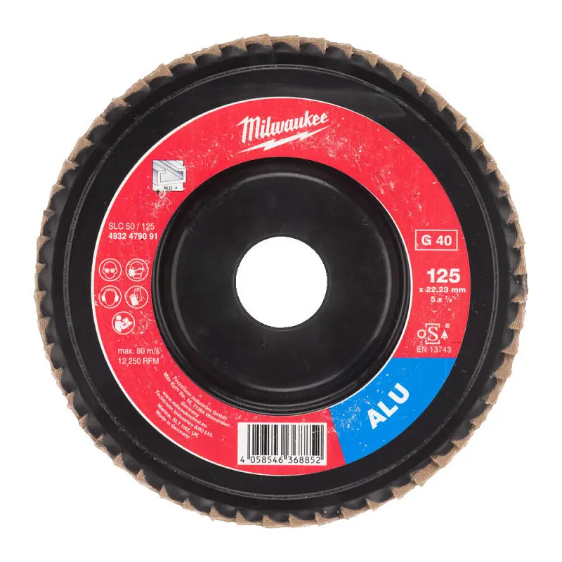 Диск пелюстковий MILWAUKEE SLC50/125G40 Aluminium, діаметр 125 мм/зерно 40 - фото 2