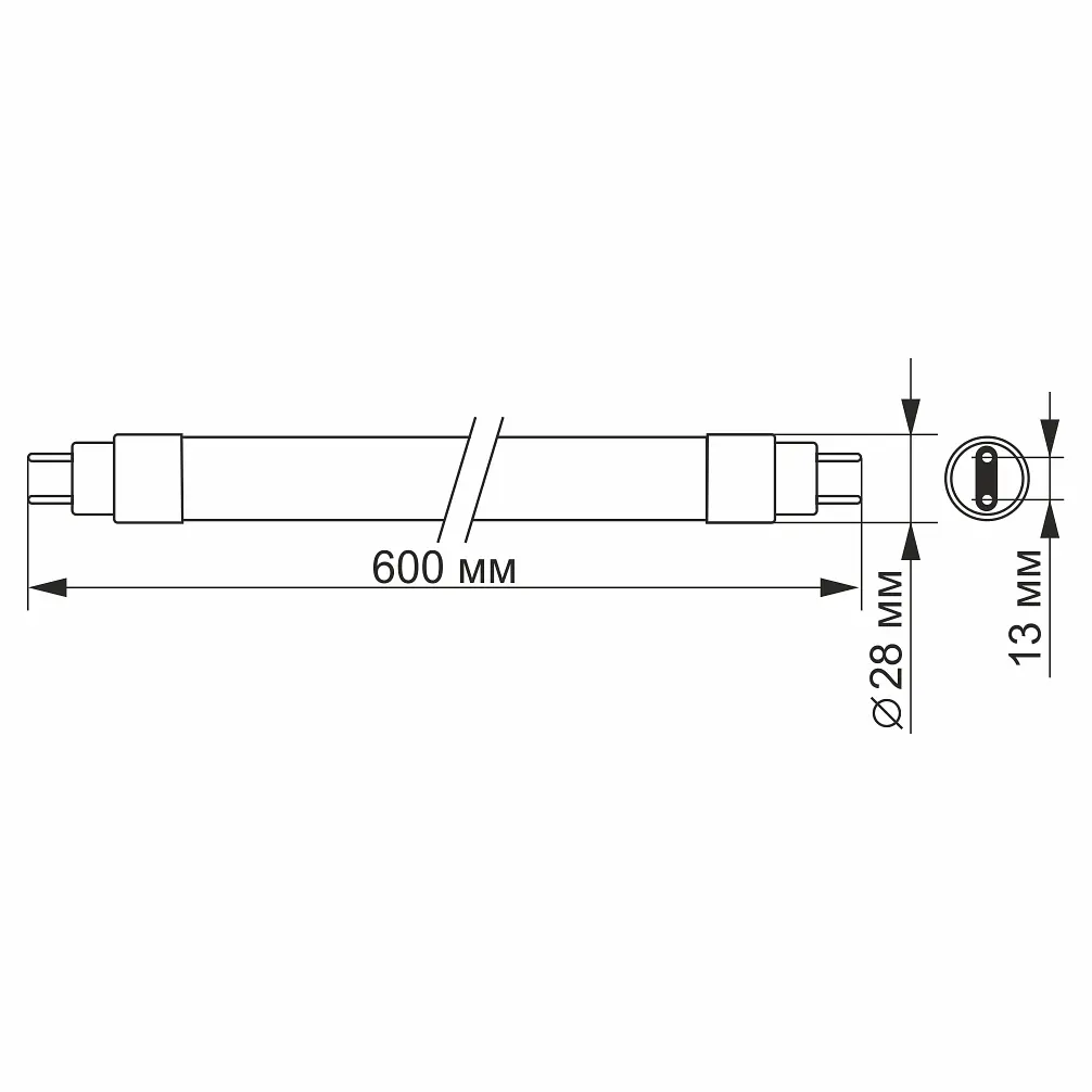 LED-лампа Videx T8b 9W 0.6M 6200K матова (23374-000) - фото 3