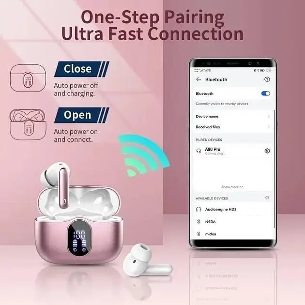 Навушники Btootos A90 Pro Bluetooth Рожеві - фото 4