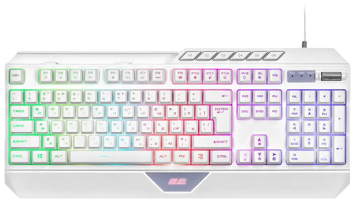 Клавіатура дротова 2E GAMING KG315 RGB White (2E-KG315UWT)