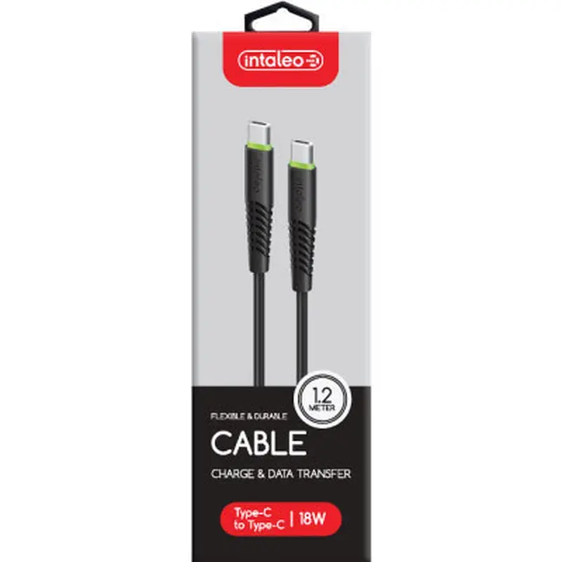 Дата кабель USB-C to USB-C 1.2m CBFLEXTT1 18W black Intaleo (1283126504082) - фото 4