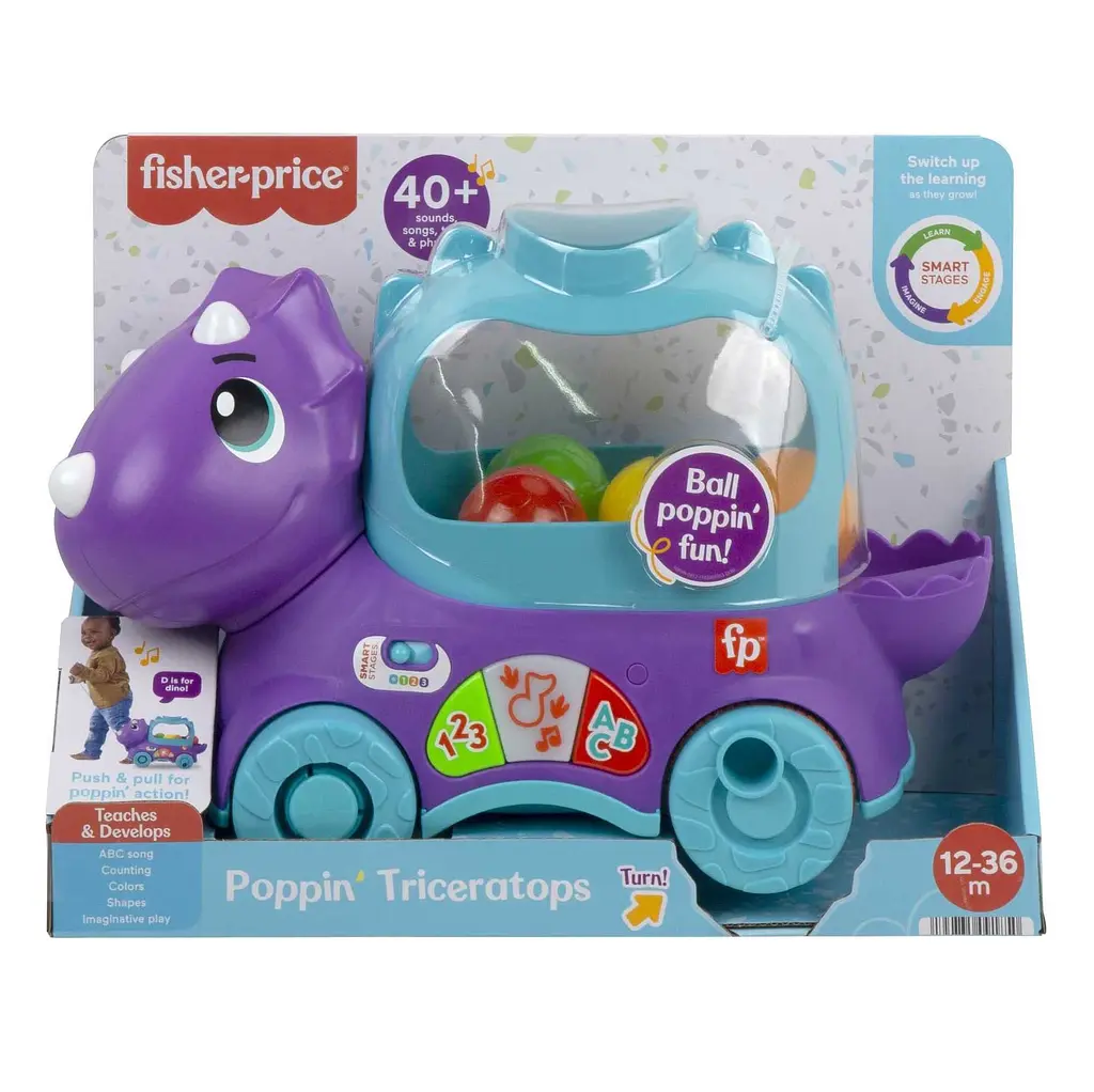 Веселий трицератопс Fisher-Price, багатомовний (HNR53) - фото 2