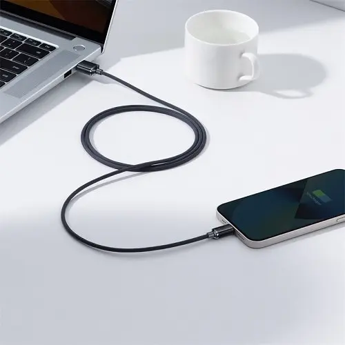 USB кабель Baseus Crystal Shine Series Fast Charging Data Cable USB to iP 2.4A 2m чорний CAJY000101 - фото 7