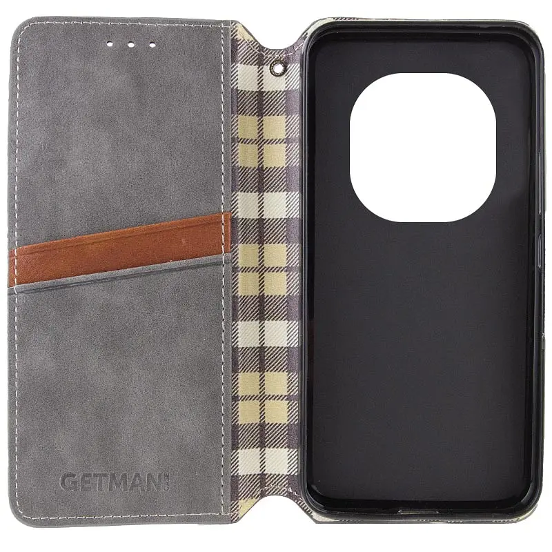 Шкіряний чохол-книжка GETMAN Cubic (PU) для Xiaomi Redmi Note 15 Pro 5G Сірий - фото 4