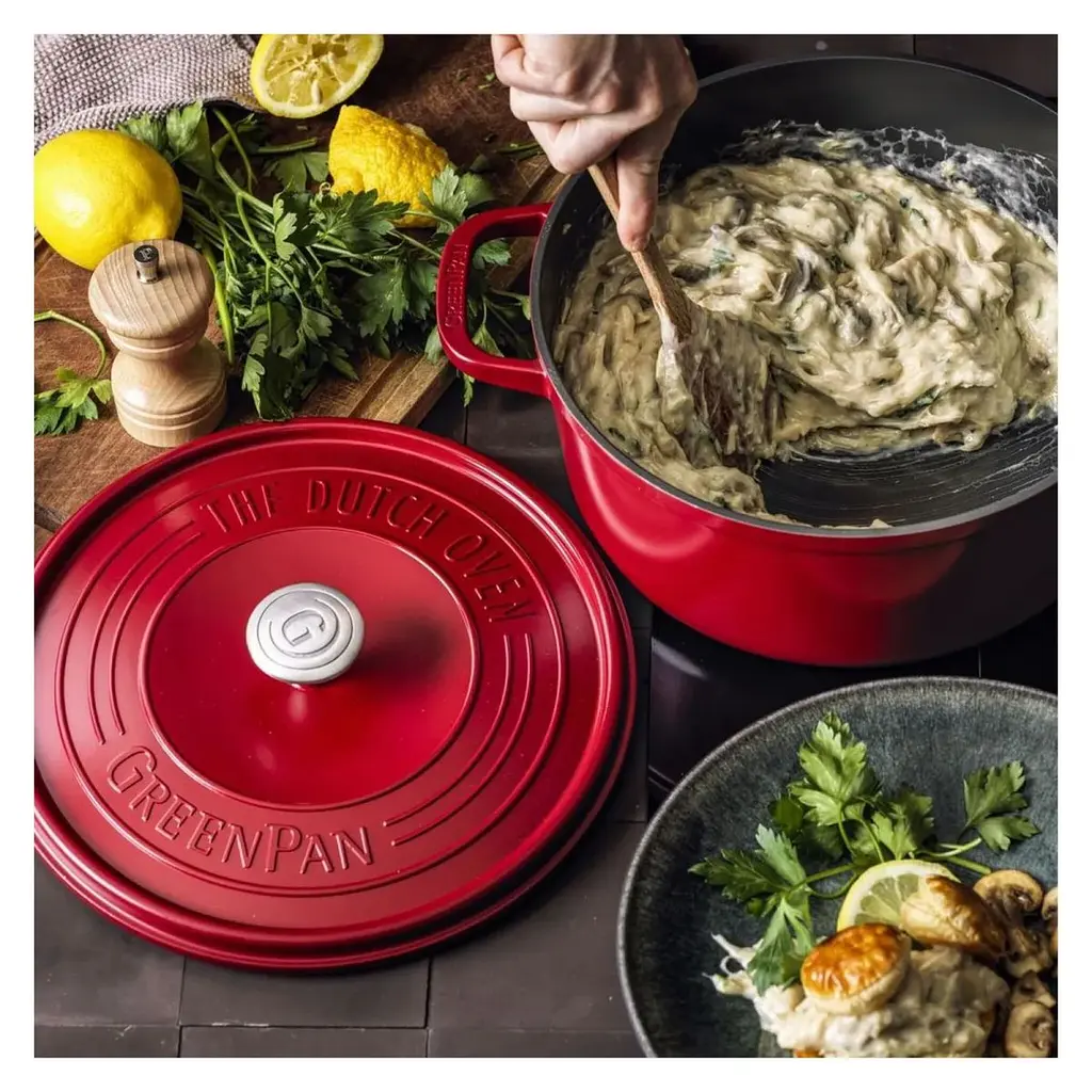 Каструля з кришкою GreenPan Featherweights 22 см 3,3 л з керамічним покриттям червоний (CC005432-001) - фото 5