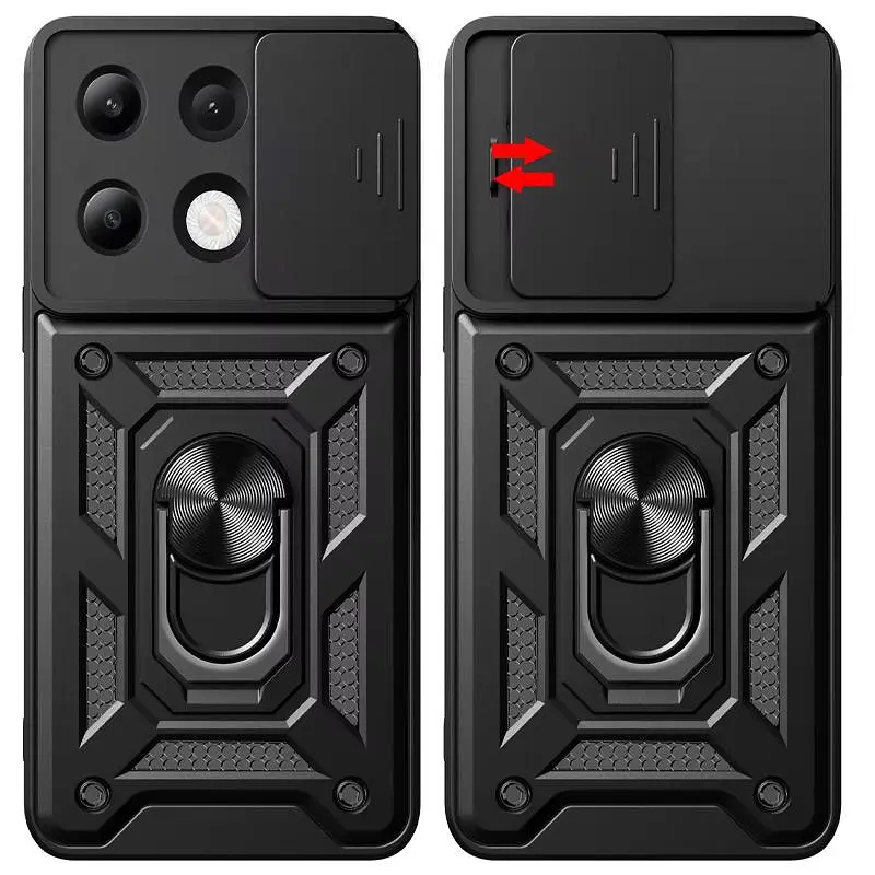 Чохол Ummi Camshield Serge Ring для Xiaomi Redmi Note 13 Pro 4G / 14s / Poco M6 Pro 4G Чорний / Black - фото 4