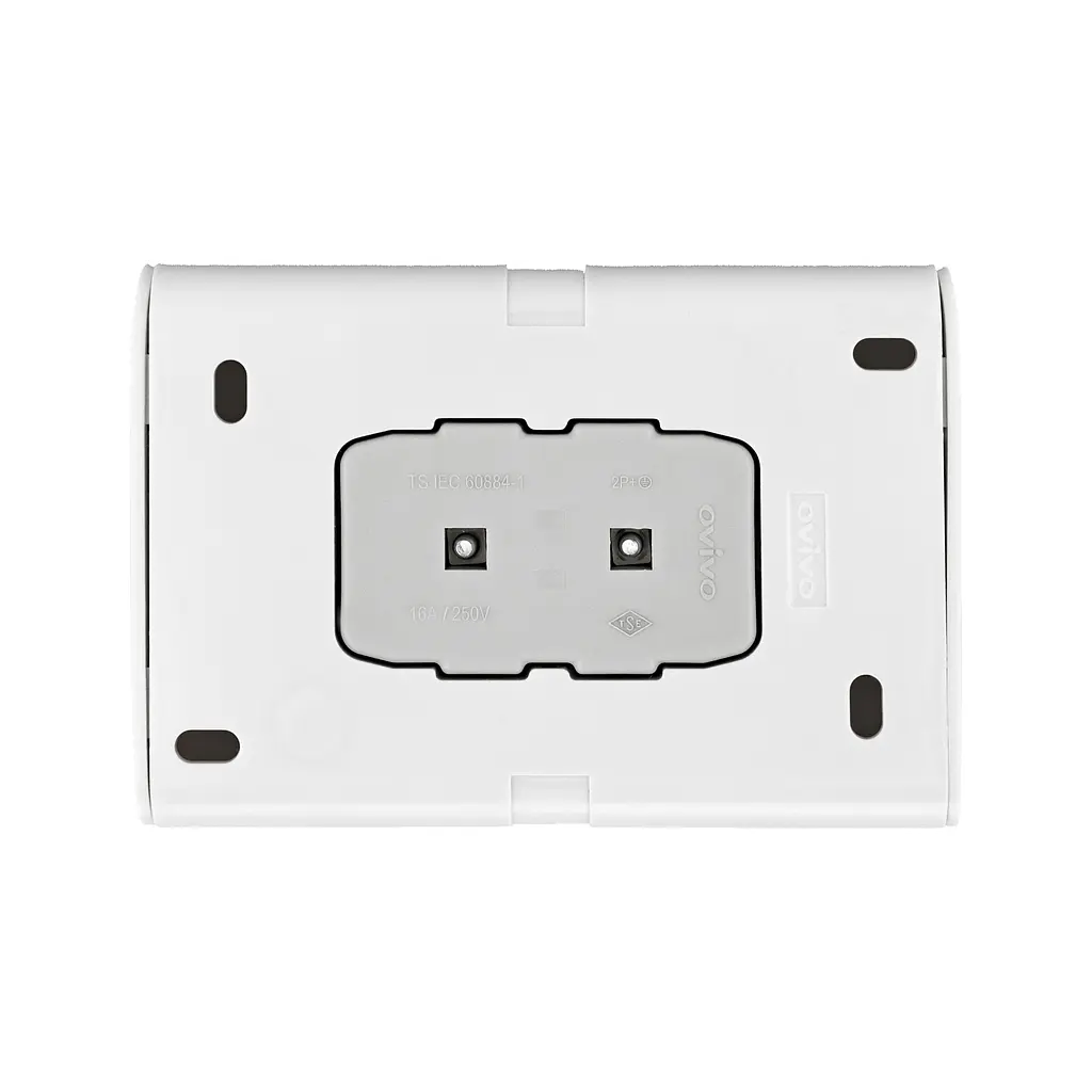Розетка Ovivo Electric Nivo, двойная с заземлением, накладная, белая - фото 2