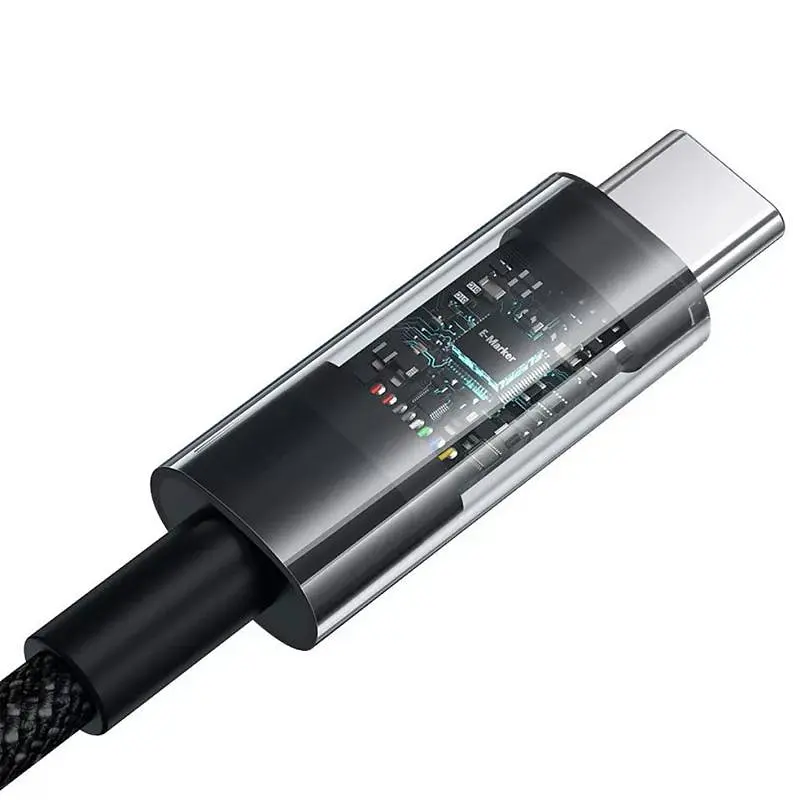 Дата кабель Baseus Gem Fast Charging Type-C to Type-C 100W (1m) (P10373000111) Cluster Black - фото 5
