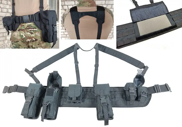 Розвантажувальний пояс тактичний (РПС) з комплектом підсумків (5 шт) Palianytsia Advanced чорний - фото 2