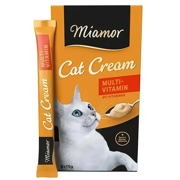 Рідкі ласощі для котів Miamor Cream Multi-Vitamin МІАМОР Мультивітамін крем 6 шт по 15 г