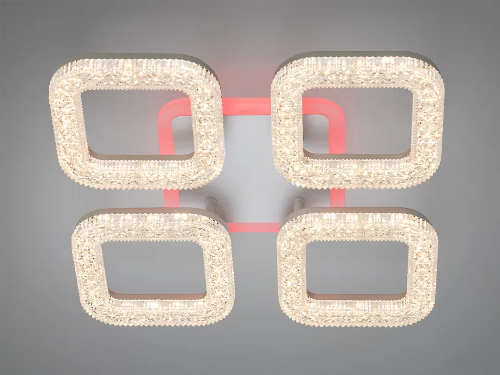 Люстра стельова LED Diasha S2205/4WH, 50W, 3200K-6500K, білий метал, сучасний стиль з пультом управління - фото 2