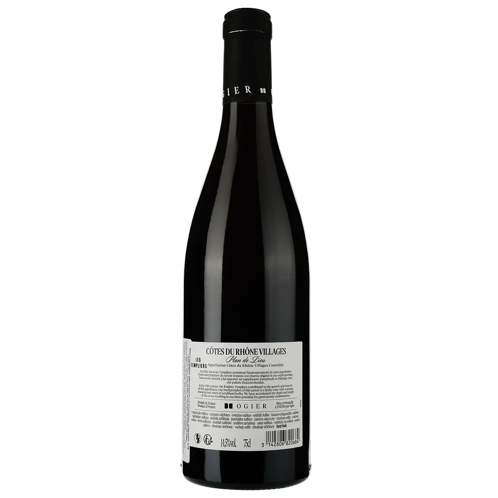 Вино Ogier Cotes Du Rhone Villages Plan De Dieu Les Templiers 2021 червоне сухе 0.75 л - фото 2