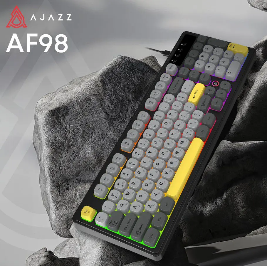 Клавиатура игровая проводная Ajazz AF-BGY-98 USB Black-Gray-Yellow - фото 5