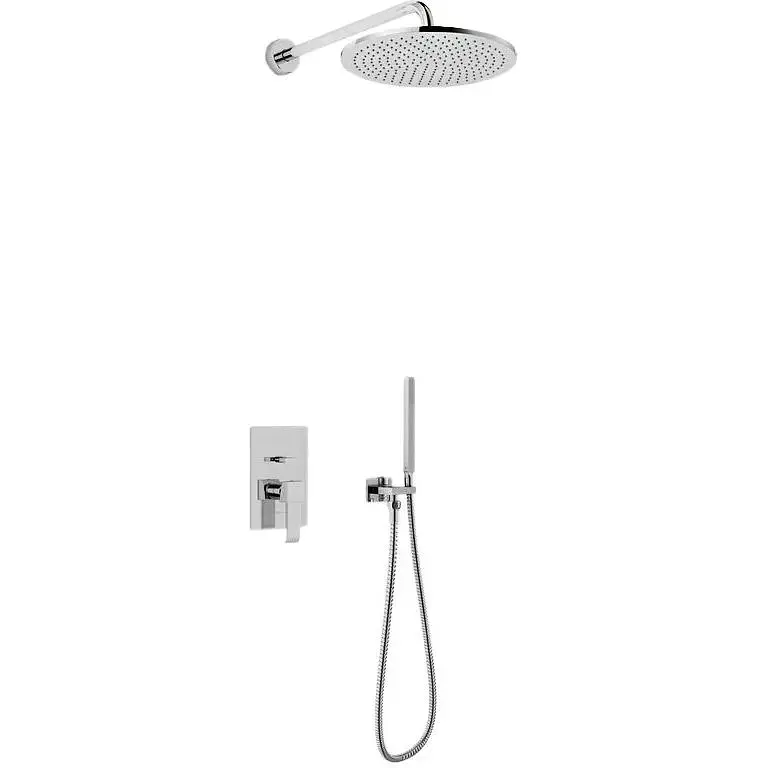 Душова система Kohlman Axis 40 chrome + BOX прихованого монтажу QW210NR40, Хром - фото 1
