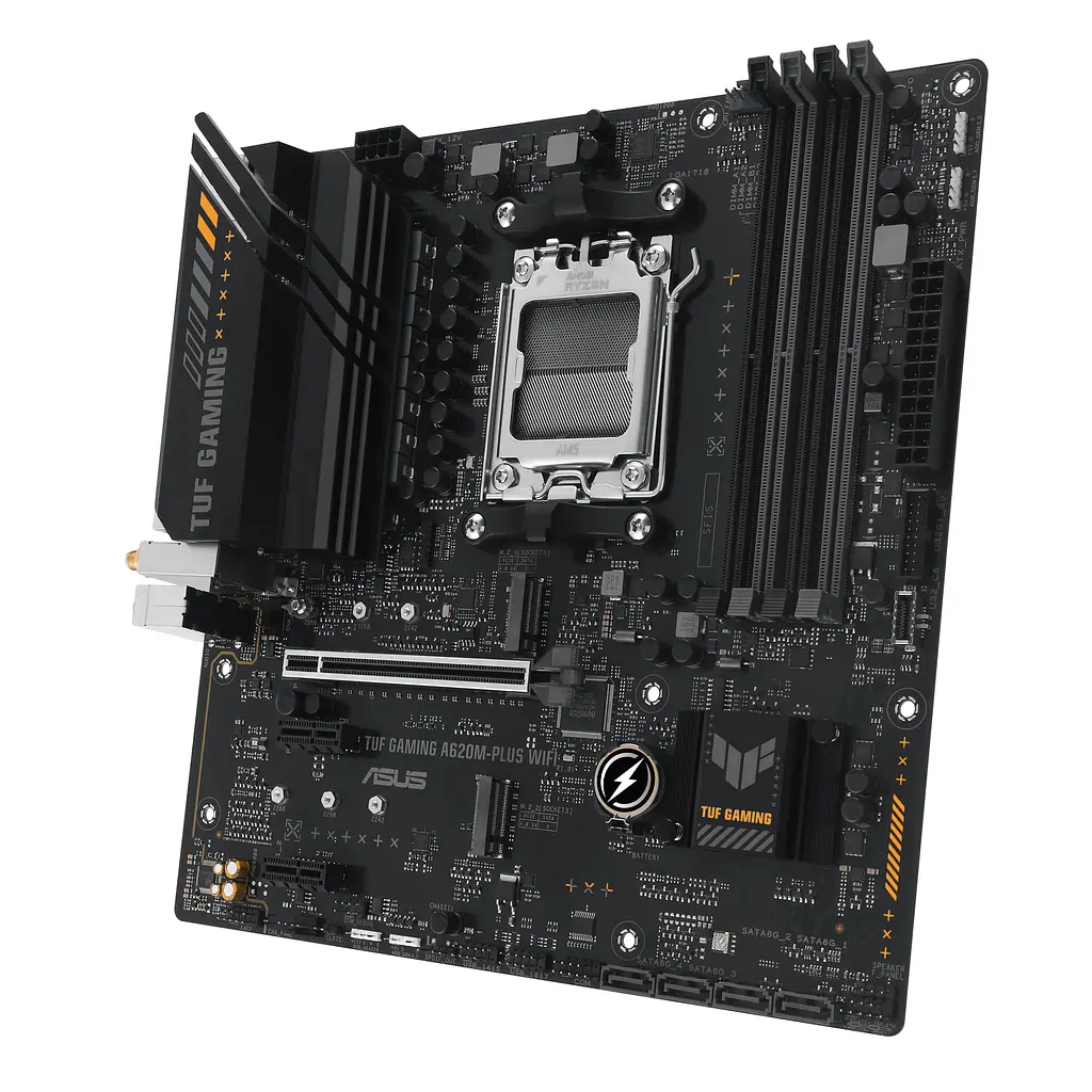 ASUS Материнcька плата TUF GAMING A620M-PLUS WIFI sAM5 A620 4xDDR5 HDMI DP mATX - фото 5