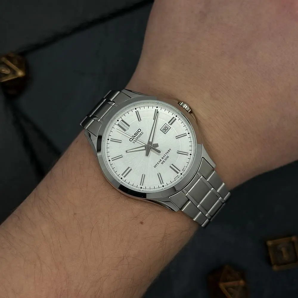 Чоловічий годинник Casio MTS-100D-7A Сріблястий ( AT1141-0332 ) - фото 2
