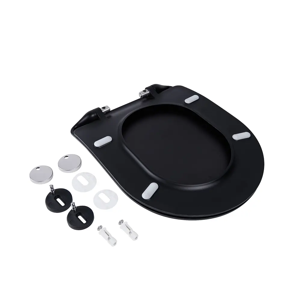 Сиденье для унитаза Qtap (Robin, Scorpio) с микролифтом Slim QT99U184UF450MB, Черный матовый - фото 5