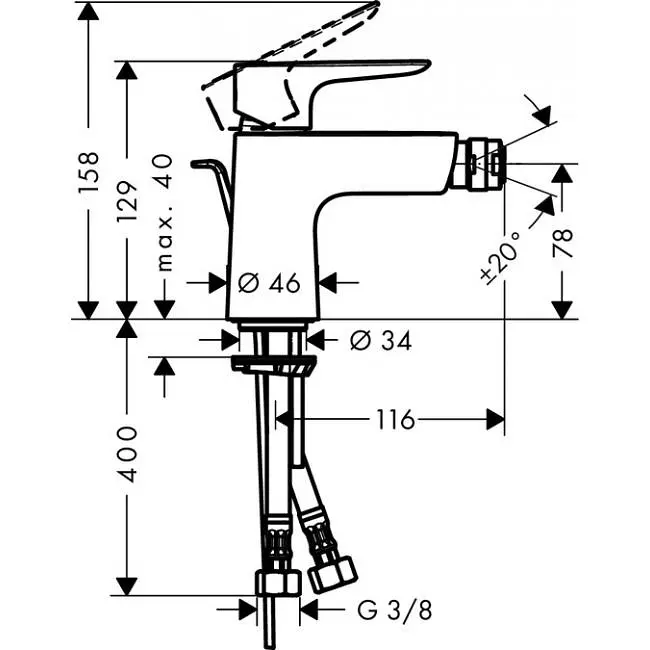 Змішувач для біде Hansgrohe Talis E 71720000 Хром - фото 2
