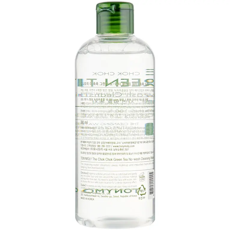 Очищувальна вода для обличчя Tony Moly The Chok Chok Green Tea No-wash, 300 мл - фото 2