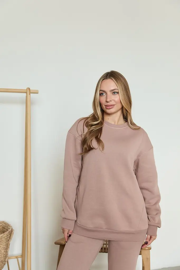 Теплий світшот для вагітних та годуючих з потайними блискавками Berlin XXL-3XL (50-52) Lullababe Бежевий - фото 6
