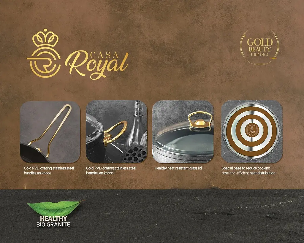 Набір посуду Casa Royal G-UKR 20200 "Bio Granit" Cream 7 предметів - фото 3