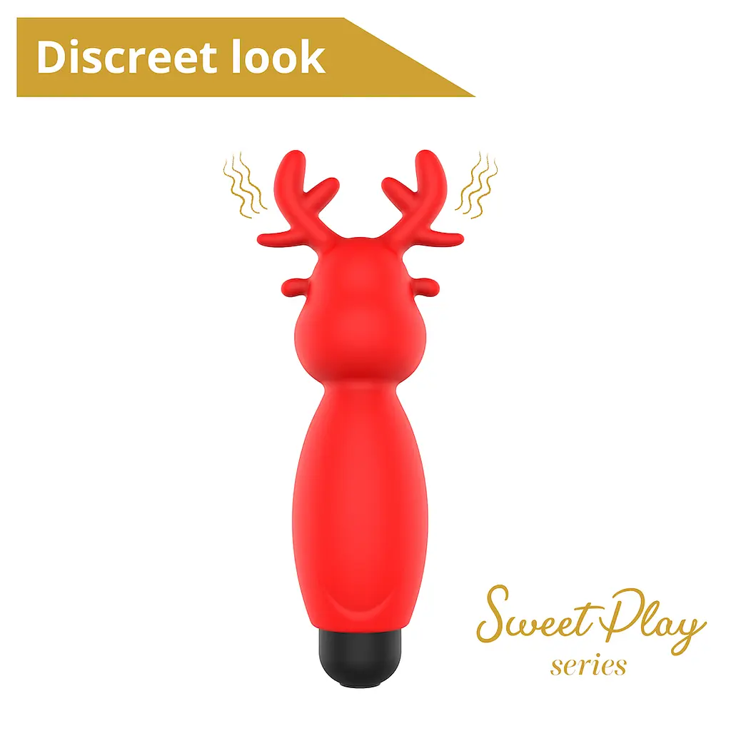 Вибратор для клитора Erospace Sweet Play Mini Reindeer Vibrator A10 8.8 см красный - фото 7