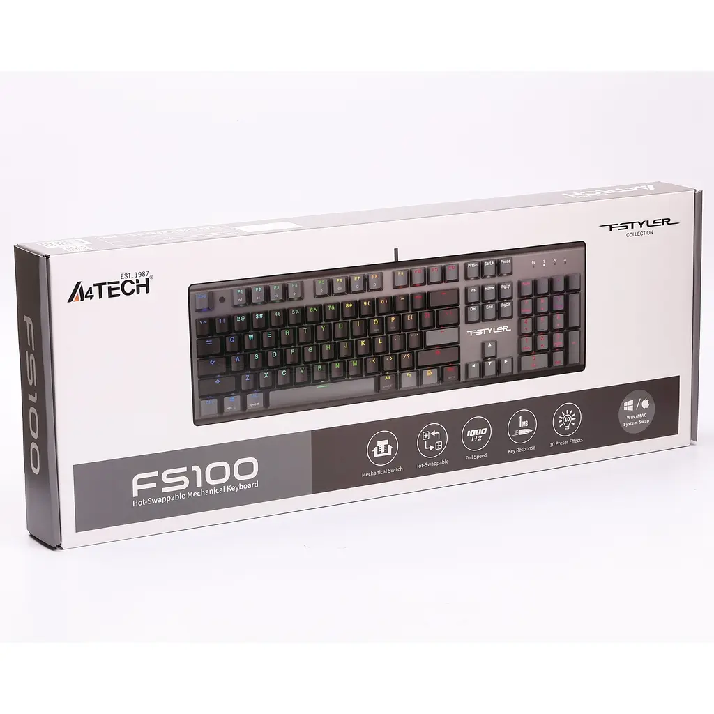 Клавіатура A4tech FS100 Fstyler Stone Black (FS100 Stone Black) - фото 9