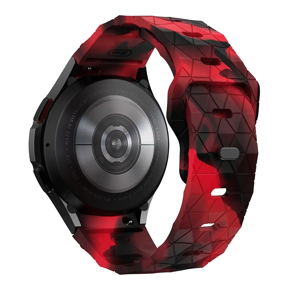 Ремінець силіконовий Samsung Galaxy Watch 4 5 6 7 BeWatch Чорно-червоний (0140303) - фото 2