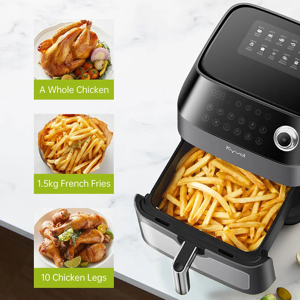 Мультипечь Kyvol AF600 1350Вт/чаша керамическая 5.7л/программ:12/сенсорное управление/таймер/черная - фото 9