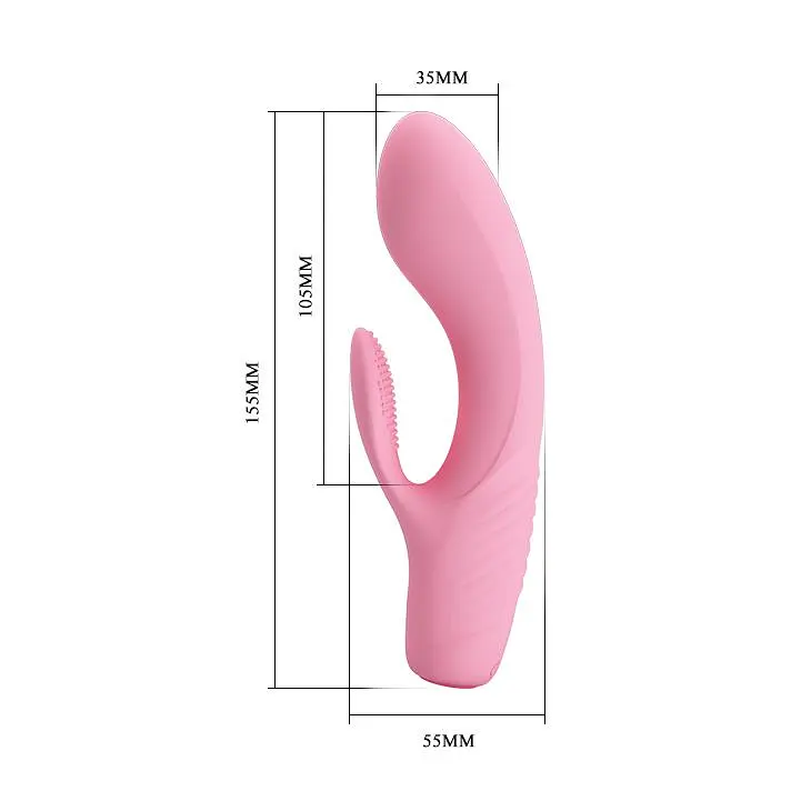 Вібратор-кролик Pretty Love Tim Vibrator Light 15.5 см рожевий - фото 7