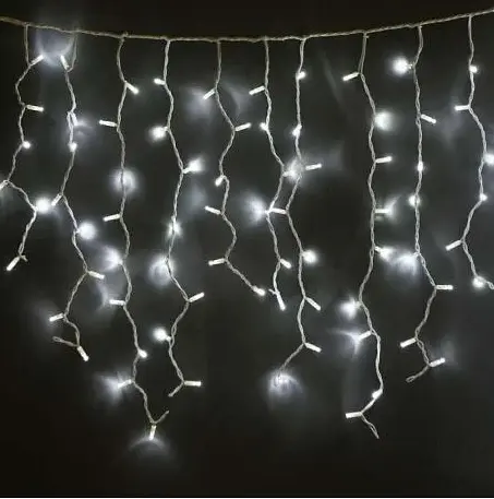 Новорічна зовнішня світлодіодна гірлянда дощ "Бахрома вулична" 120 LED YS-UK002 3x0.5м (білий) 82819 - фото 5