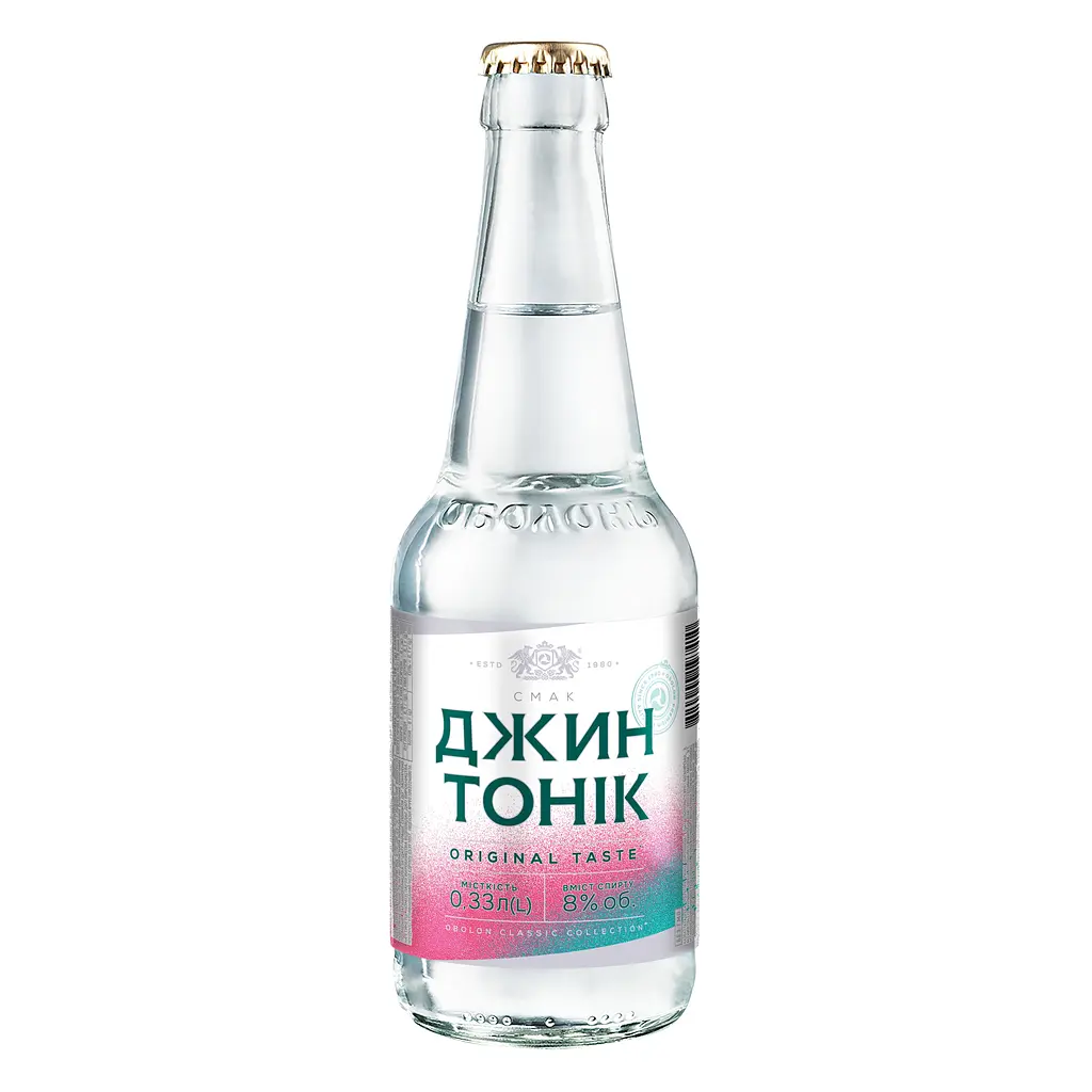 Упаковка напитка слабоалкогольного Оболонь Джин Тоник 8% 3.96 л (0.33 л х 12 шт.) - фото 2