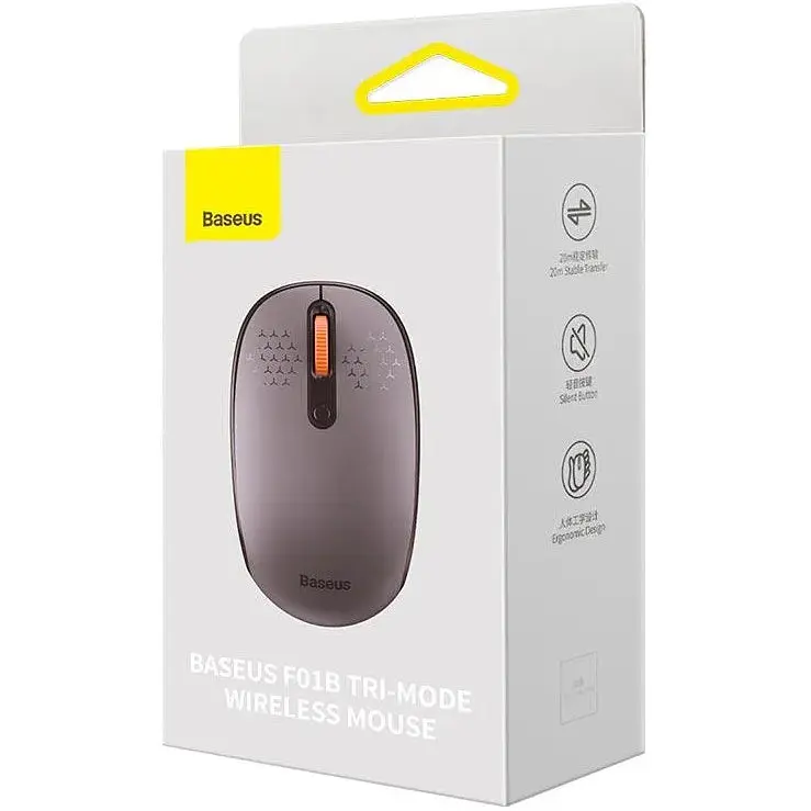 Мышь беспроводная Baseus F01B Tri-Mode Wireless Mouse 3 стандартная серая - фото 3