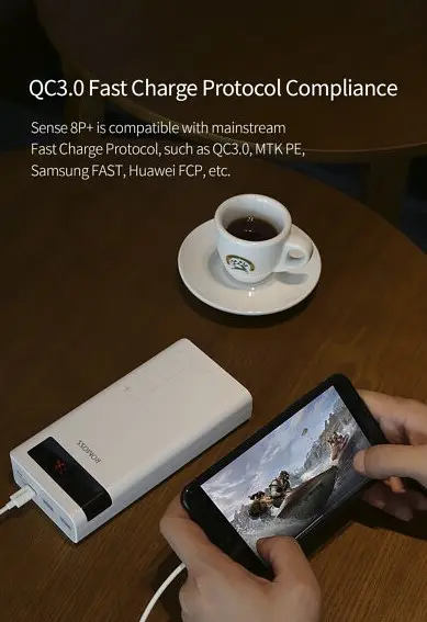 Батарея универсальная мобильная Romoss 30000mAh Sense8P+ (PHP30-515-1134) белая - фото 2