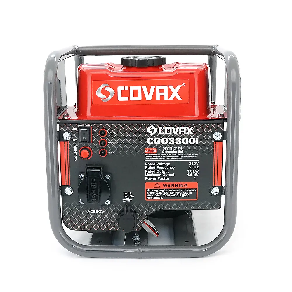 Генератор інверторний бензин COVAX CGO3300i, 1.5kW, однофазний 220V, 50Hz, 4-stroke, бак 2.3L, 341х285х315mm, 10kg - фото 3