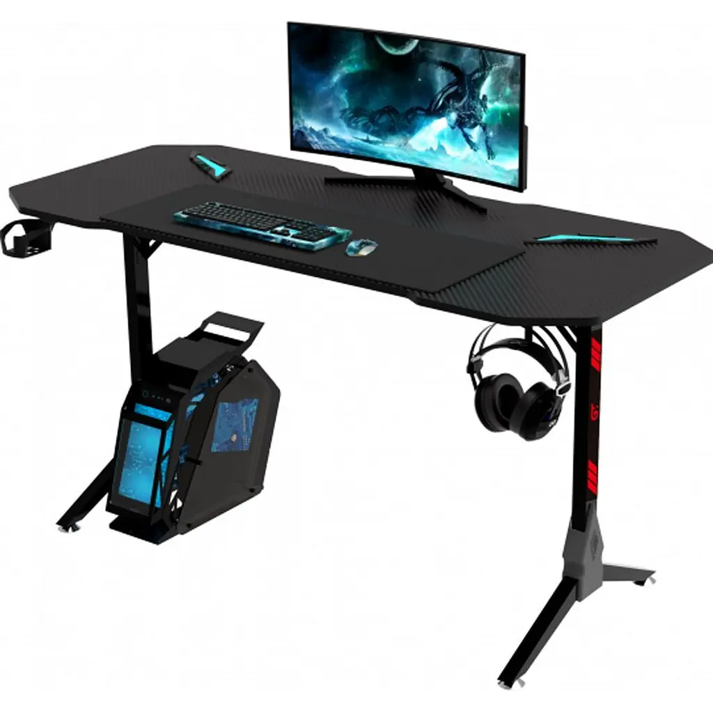 Комп'ютерний ігровий стіл GT Racer T-1211 Black [125760] - фото 6