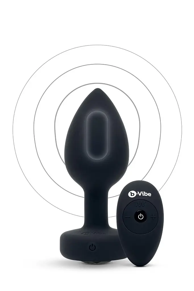 Анальная пробка B-Vibe Vibrating Jewel Plug M/L 10.5 см (черный) - фото 3