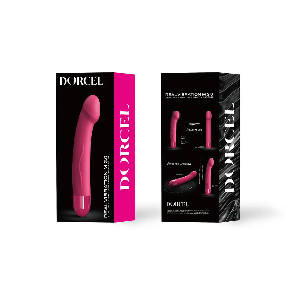 Вібратор Dorcel Real Vibration M Magenta 2.0, діаметр 3,7см, перезаряджається, для точки G - фото 4