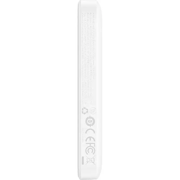 Портативна батарея - акумулятор бездротовий Baseus Magnetic Mini 20W 6000mAh білий - фото 3