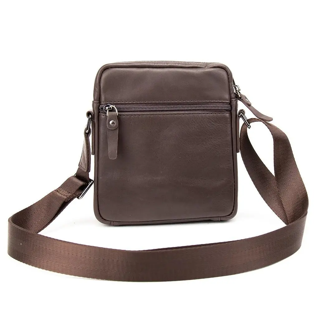 Месенджер в гладкій шкірі коричневий Tiding Bag 8718C коричневий - фото 5