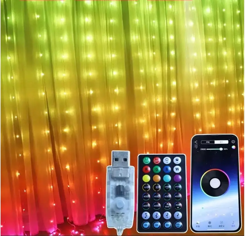 Світлодіодна Smart LED Гірлянда штора 3х3 метри 200 Led Lights, WiFi+Bluetooth, IP44 - фото 3