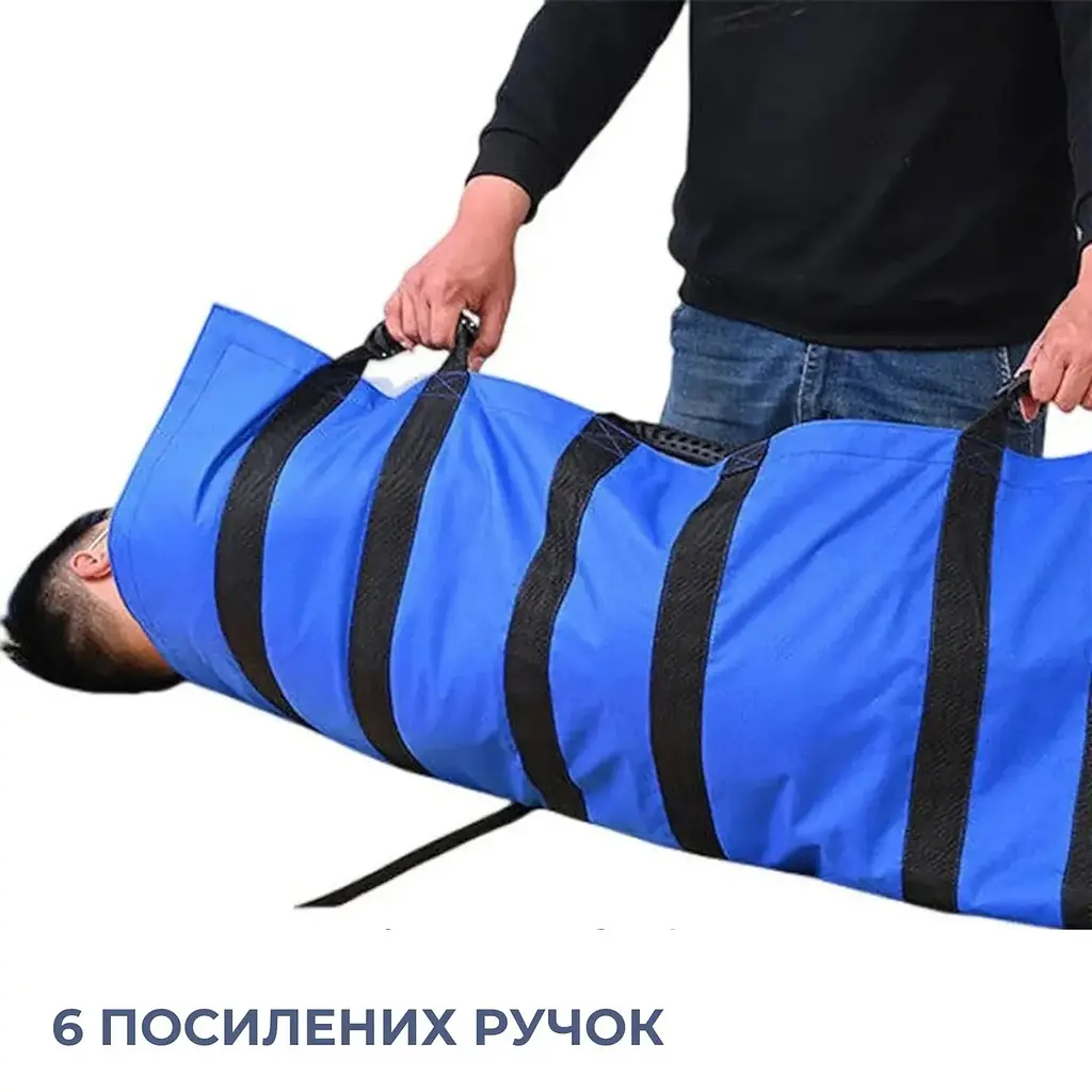 Мягкие медицинские носилки бескаркасные с ручками, складные, до 120 кг, синие - фото 4