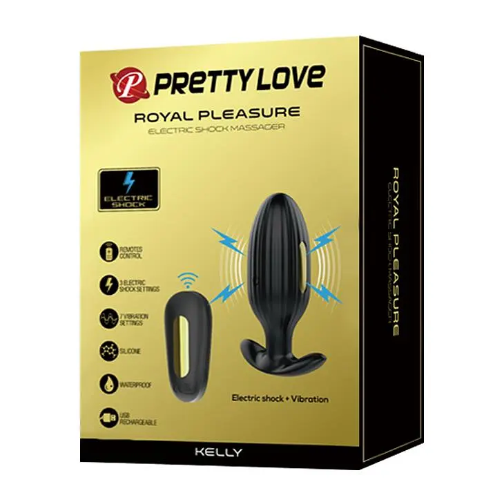 Анальна пробка Pretty Love Electric Shock Massager 9.2 см (чорний) - фото 9