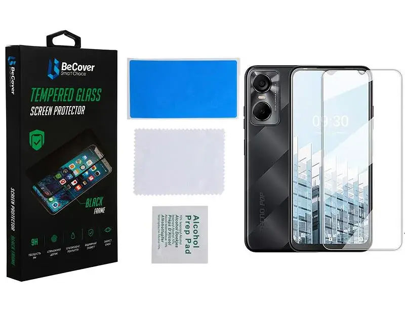 Захисне скло BeCover для Tecno Pop 6 Pro (BE8) Crystal Clear Glass 3D (708555) - фото 2